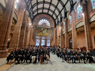 Los integrantes de la promoción nº 72 con destino en Cataluña durante el acto en la sede del alto tribunal catalán